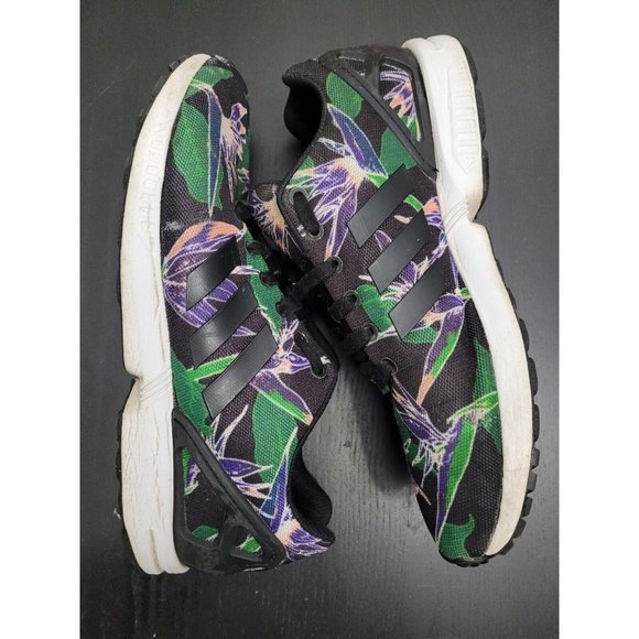 Adidas Originals ZX Flux Hawaiian Black White B34518 Men's Lace Up Sneakers 11.5 - Picture 4 of 7